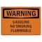 Signmission OSHA WARNING Sign, Gasoline No Smoking Flammable, 18in X 12in Aluminum, 12" W, 18" L, Landscape OS-WS-A-1218-L-12157 - alternate 1